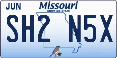 MO license plate SH2N5X