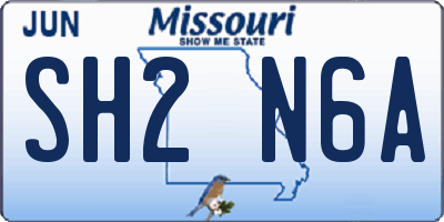 MO license plate SH2N6A