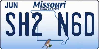 MO license plate SH2N6D