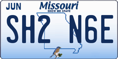 MO license plate SH2N6E