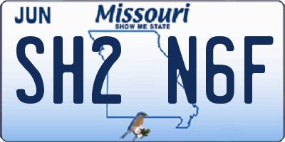 MO license plate SH2N6F