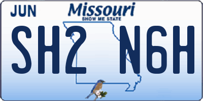 MO license plate SH2N6H