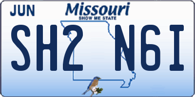 MO license plate SH2N6I