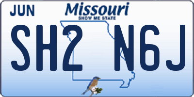 MO license plate SH2N6J