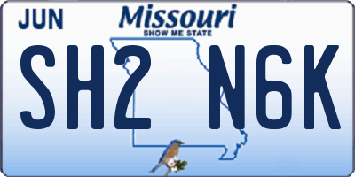 MO license plate SH2N6K