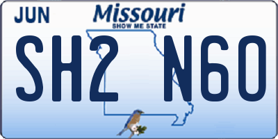 MO license plate SH2N6O