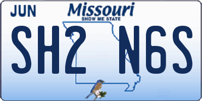 MO license plate SH2N6S