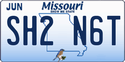 MO license plate SH2N6T