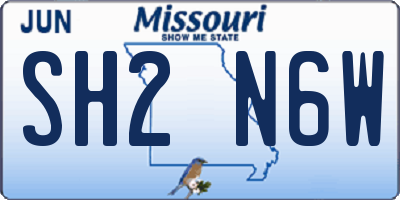 MO license plate SH2N6W