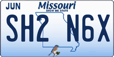 MO license plate SH2N6X