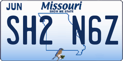 MO license plate SH2N6Z