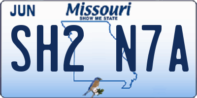 MO license plate SH2N7A