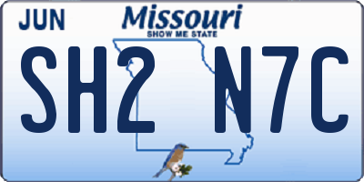 MO license plate SH2N7C