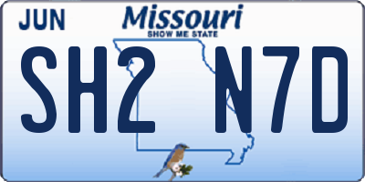MO license plate SH2N7D