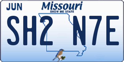 MO license plate SH2N7E