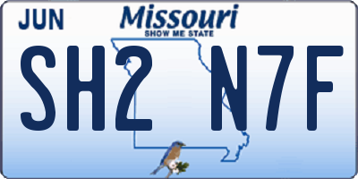 MO license plate SH2N7F