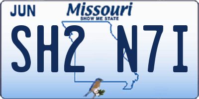 MO license plate SH2N7I