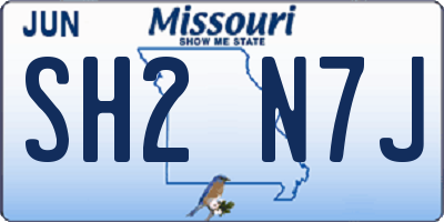 MO license plate SH2N7J