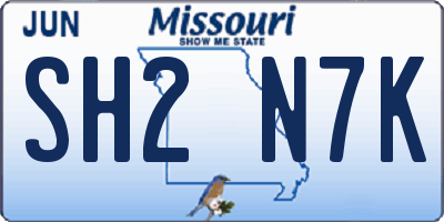 MO license plate SH2N7K