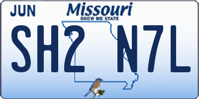 MO license plate SH2N7L