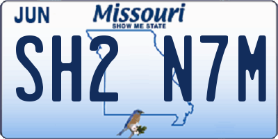 MO license plate SH2N7M