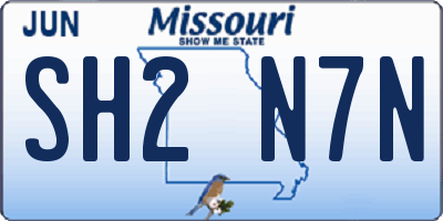 MO license plate SH2N7N