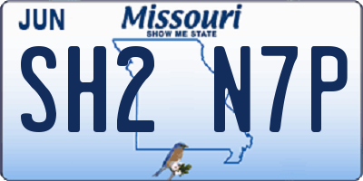 MO license plate SH2N7P