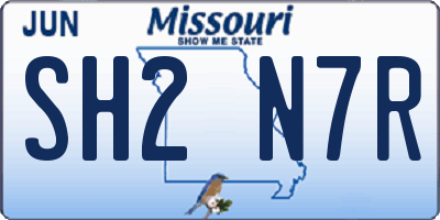 MO license plate SH2N7R