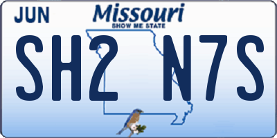 MO license plate SH2N7S