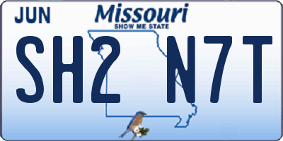 MO license plate SH2N7T