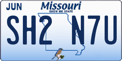 MO license plate SH2N7U