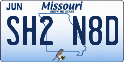 MO license plate SH2N8D