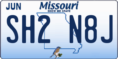 MO license plate SH2N8J