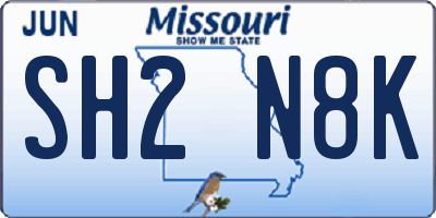 MO license plate SH2N8K