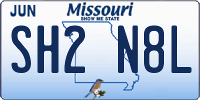 MO license plate SH2N8L