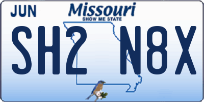 MO license plate SH2N8X