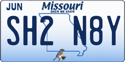 MO license plate SH2N8Y