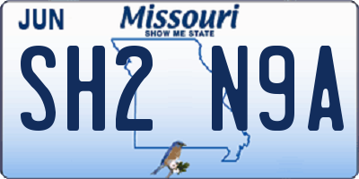 MO license plate SH2N9A