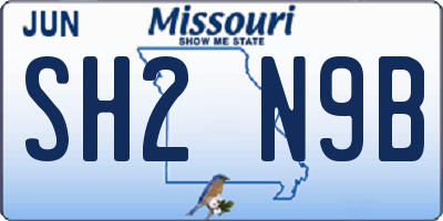 MO license plate SH2N9B