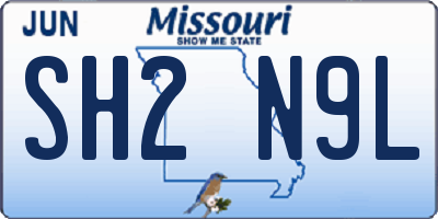 MO license plate SH2N9L