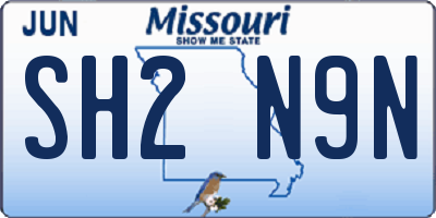 MO license plate SH2N9N