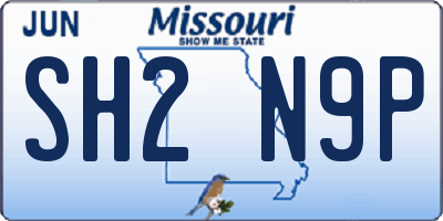 MO license plate SH2N9P