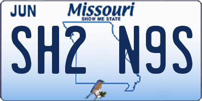 MO license plate SH2N9S
