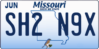 MO license plate SH2N9X