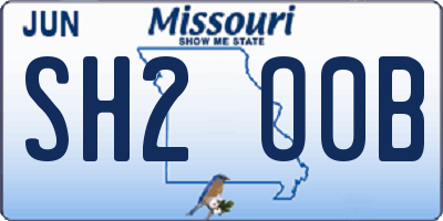 MO license plate SH2O0B