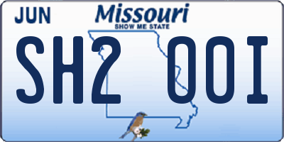 MO license plate SH2O0I