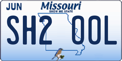 MO license plate SH2O0L