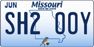 MO license plate SH2O0Y