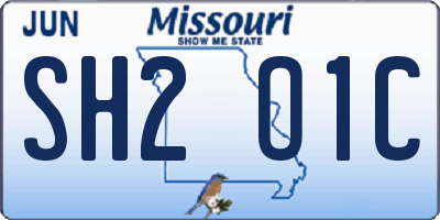 MO license plate SH2O1C
