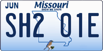 MO license plate SH2O1E